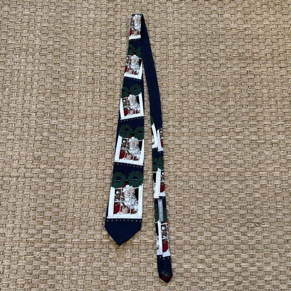 Vintage 1996 Van Heusen Santa Clause Christmas Tie The Saturday Evening Post